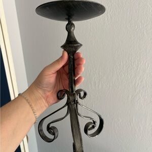 Elegant Black Metal Candle Holder